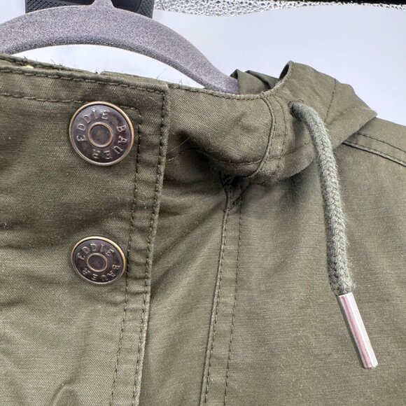 Eddie Bauer Jacket Womens Small olive Green  Full Zip Button Long Sleeve Fleece - Picture 2 of 14